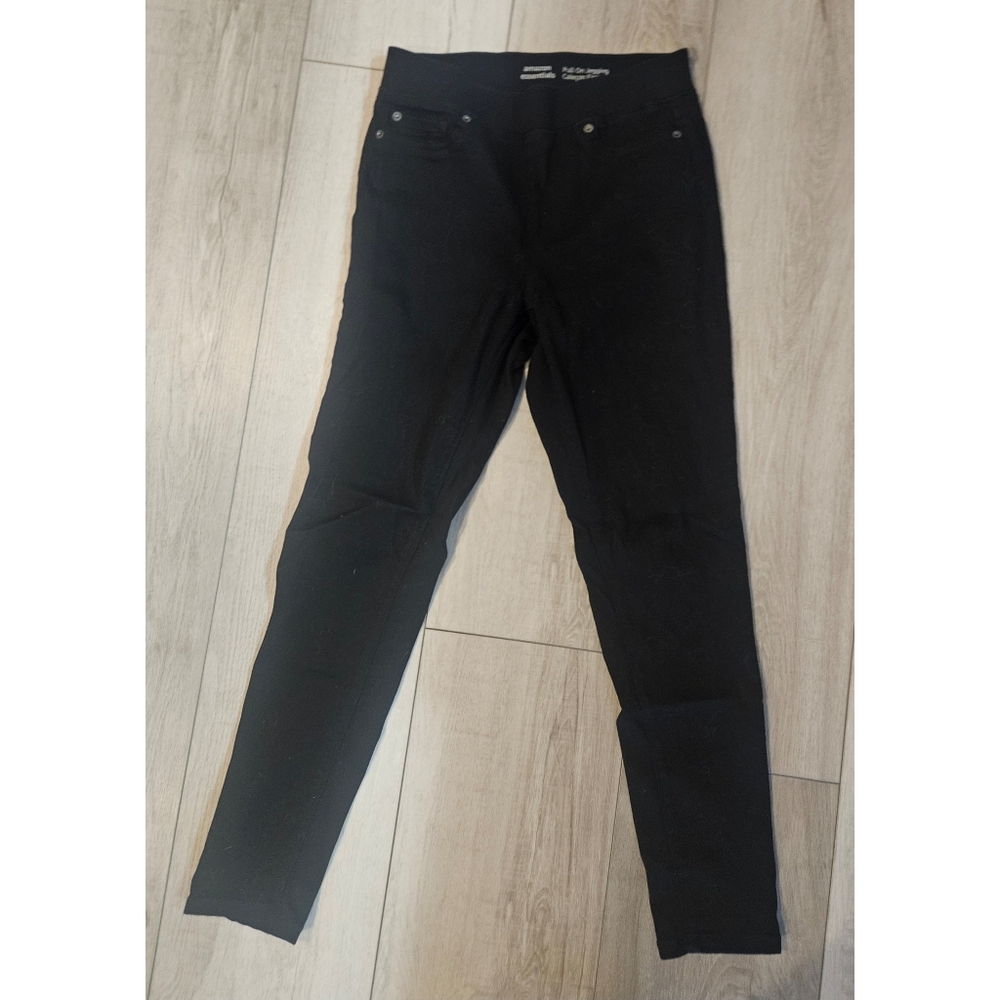 Black Pull On Jean Leggings
